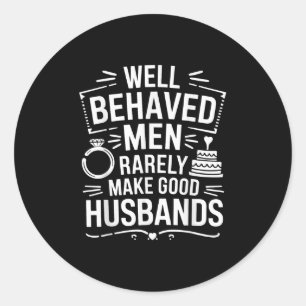 Sticker Rond Amusant homme de chambre Mariage de mari _1