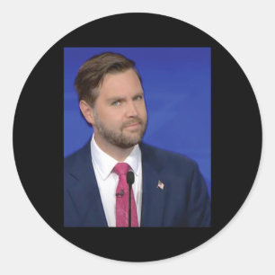 Sticker Rond Amusant J.d Vance Mème Vice-président Débat Face