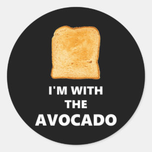 Sticker Rond Amusant je suis avec le costume d'Halloween toast