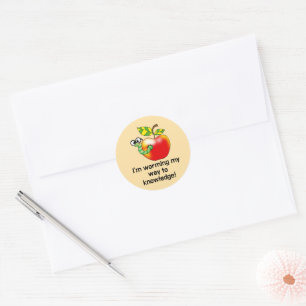 Sticker Rond Amusant jeu de mots pour l'éducation des pommes et