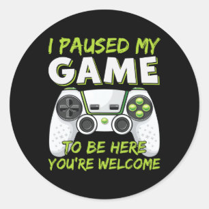 Sticker Rond Amusant Jeux Garçons Filles Hommes Joueur Vidéo Je