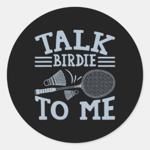 Sticker Rond Amusant Joueur Badminton Match Jeu Joke 2