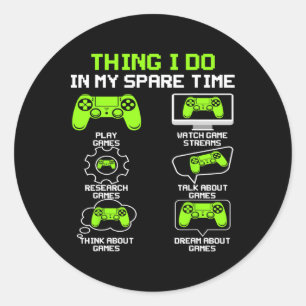 Sticker Rond Amusant Joueur Que Je Fais Dans Mon Temps De Recha