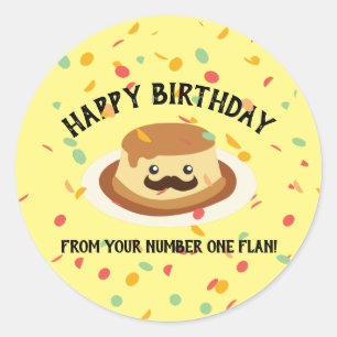 Sticker Rond Amusant Joyeux Anniversaire de votre numéro un Fla