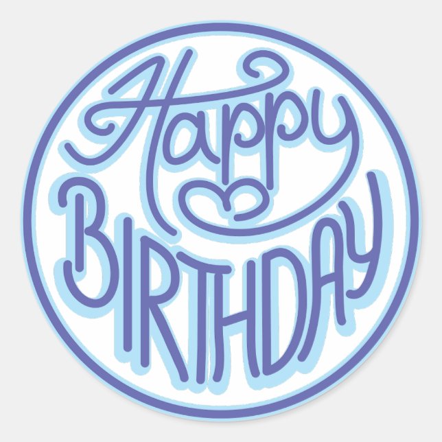 Sticker Rond Amusant Joyeux design d'anniversaire Classic Round (Devant)