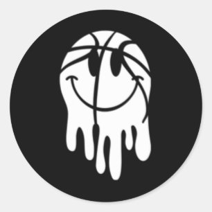 Sticker Rond Amusant La maman de basketball à la bouche forte d