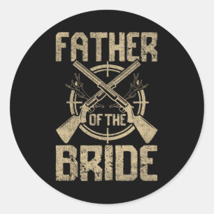 Sticker Rond Amusant Père Mariage De La Chasse De Mariée