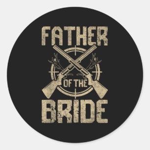 Sticker Rond Amusant Père Mariage De La Chasse De Mariée