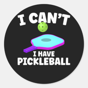 Sticker Rond Amusant Pickleball entraînement Plaisanterie Pickl