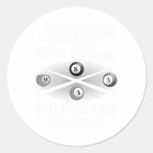 Sticker Rond Amusant Pool Art Pour Hommes Femmes Billard Lover
