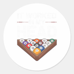 Sticker Rond Amusant Pool Billard Conception Pour Hommes Femmes