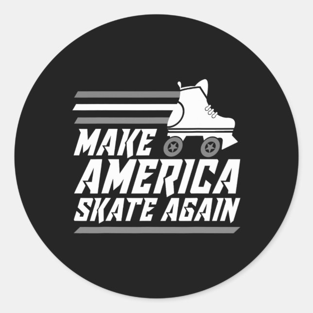 Sticker Rond Amusant Rendre America Patiner encore Cadeau Rolle (Devant)