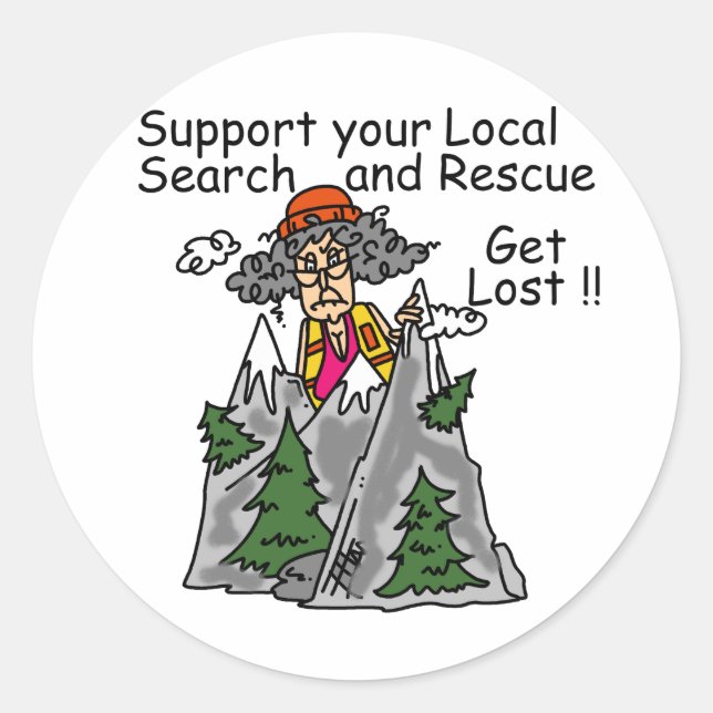 Sticker Rond Amusant se perdre (Devant)