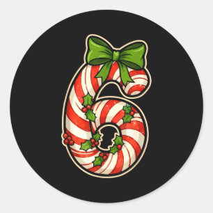 Sticker Rond Amusant Six Sept 6 7 Conception de Mème de Noël po