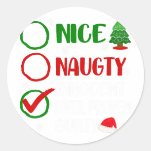 Sticker Rond Amusant Sympa Mauvais Innocent Noël Xmas Adultes M