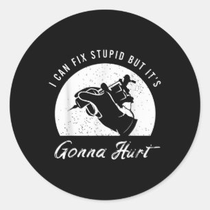 Sticker Rond Amusant Tatouage Pour Un Artiste De Tatouage