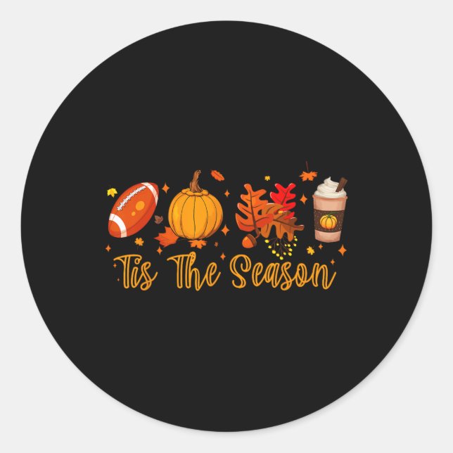 Sticker Rond Amusant Tis Season Automne Automne Automne (Devant)