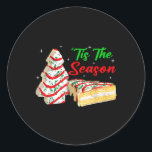 Sticker Rond Amusant Tis Season Christmas Tree Cakes Debbie<br><div class="desc">Amusant Tis Season Christmas Tree Cakes Debbie</div>