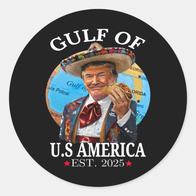 Sticker Rond Amusant Trump Chemise Golfe Des États-Unis Amériqu (Devant)