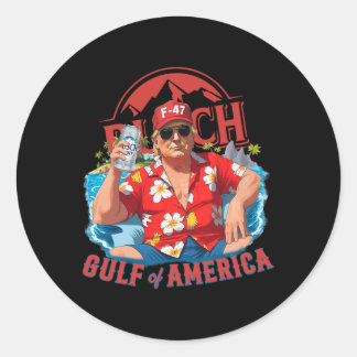 Sticker Rond Amusant Trump Chemise Golfe Des États-Unis Amériqu