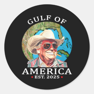 Sticker Rond Amusant Trump Chemise Golfe Des Etats-Unis Est 202