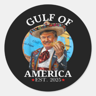 Sticker Rond Amusant Trump Chemise Golfe Des Etats-Unis Est 202
