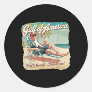 Sticker Rond Amusant Trump Chemise Golfe Des Etats-Unis Est 202