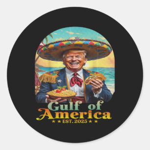 Sticker Rond Amusant Trump Golfe Des États-Unis Amérique Rétro 