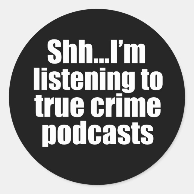 Sticker Rond Amusant Ventilateur Podcast de Crimes Vrais (Devant)