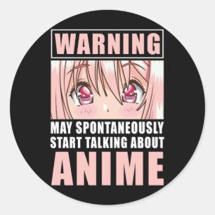 Sticker Rond Amusante Anime Girl Japonaise Otaku Manga Japon