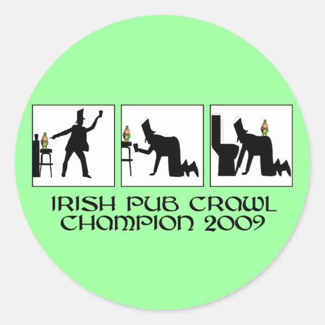 Sticker Rond Amusante cantine irlandaise (Devant)