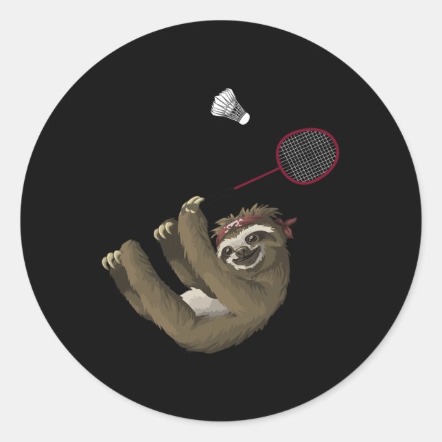 Sticker Rond Amusante Conception De Badminton Pour Les Joueurs  (Devant)
