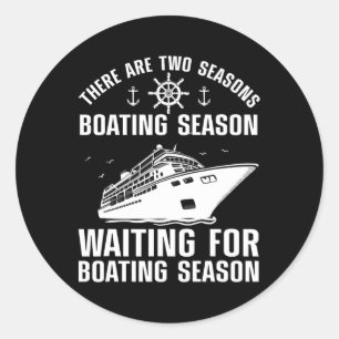 Sticker Rond Amusante Conception De Bateau Homme Femme Bateau L