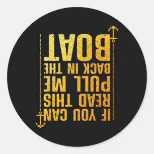 Sticker Rond Amusante Conception De Bateau Pour Hommes Femmes B