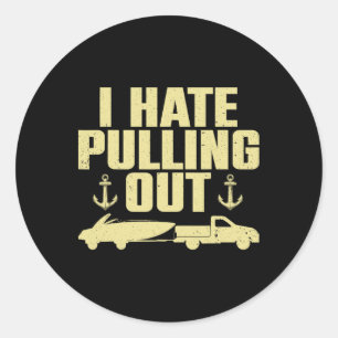 Sticker Rond Amusante Conception De Bateau Pour Hommes Femmes P