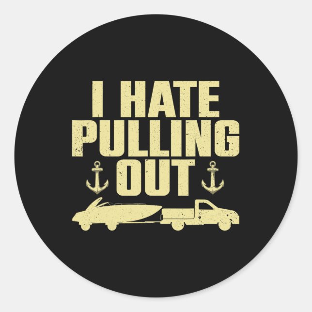 Sticker Rond Amusante Conception De Bateau Pour Hommes Femmes P (Devant)