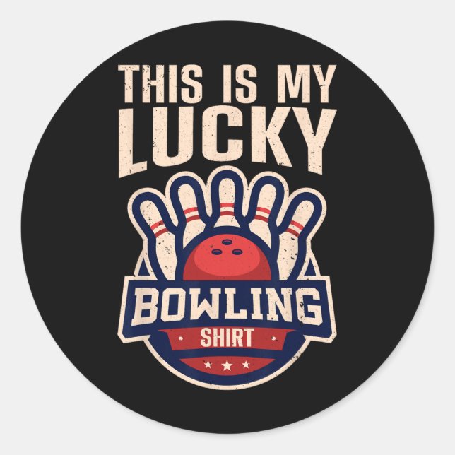 Sticker Rond Amusante Conception De Bowling Pour Hommes Femmes  (Devant)
