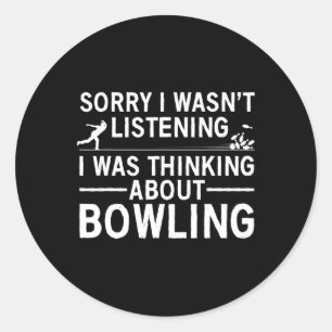 Sticker Rond Amusante Conception De Bowling Pour Hommes Femmes 