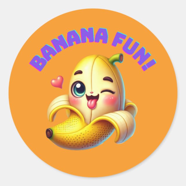 Sticker Rond Amusante conception de l'écriture banane pour Gi a (Devant)