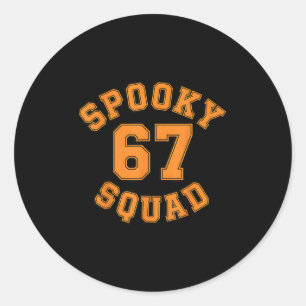 Sticker Rond Amusante équipe Éffrayante 67 Enfants Halloween ad