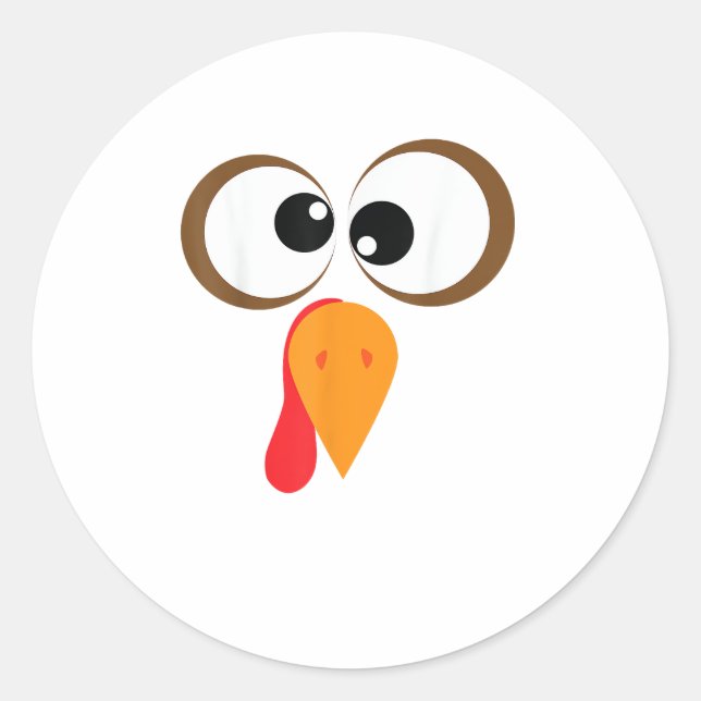 Sticker Rond Amusante Famille Turquie Thanksgiving Turquie Face (Devant)