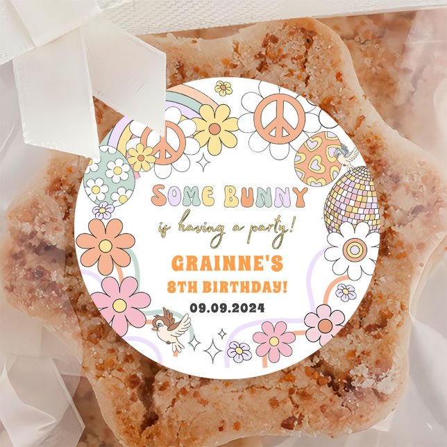 Sticker Rond Amusante fête d'anniversaire de Pâques Super (Créateur téléchargé)