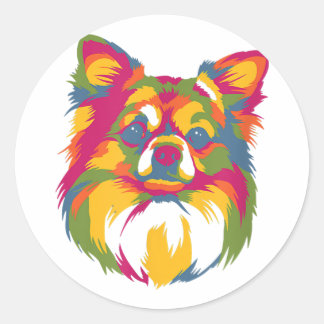 Sticker Rond Amusante Idée Cadeau Chihuahua Pour La Famille