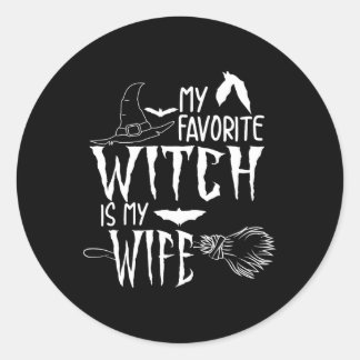 Sticker Rond Amusante Idée cadeau Halloween Mari Femme Éffrayan