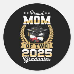 Sticker Rond Amusante Maman Fière D'Un Deux Jumeaux Diplômés 20