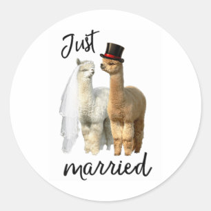 Sticker Rond Amusante Mariée-Chemise Alpaca Et Mariage De Salle
