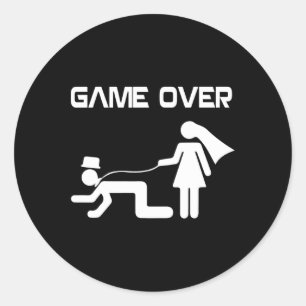Sticker Rond Amusante Mariée Mariage Bachelor Bachelorette Pa