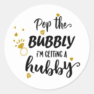 Sticker Rond Amusante Mariée Mme Mariage Fête des mariées Fianç