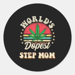 Sticker Rond Amusante Mère Vintage Sunset Mondes St Step Maman