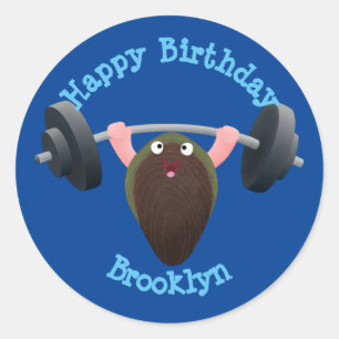 Sticker Rond Amusante moule à travailler dessin dessin illustra